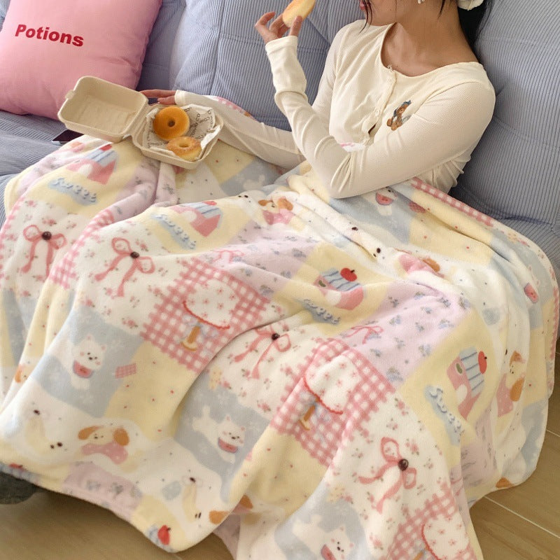 Cozy Plush Cartoon Dog-Themed Throw Blanket