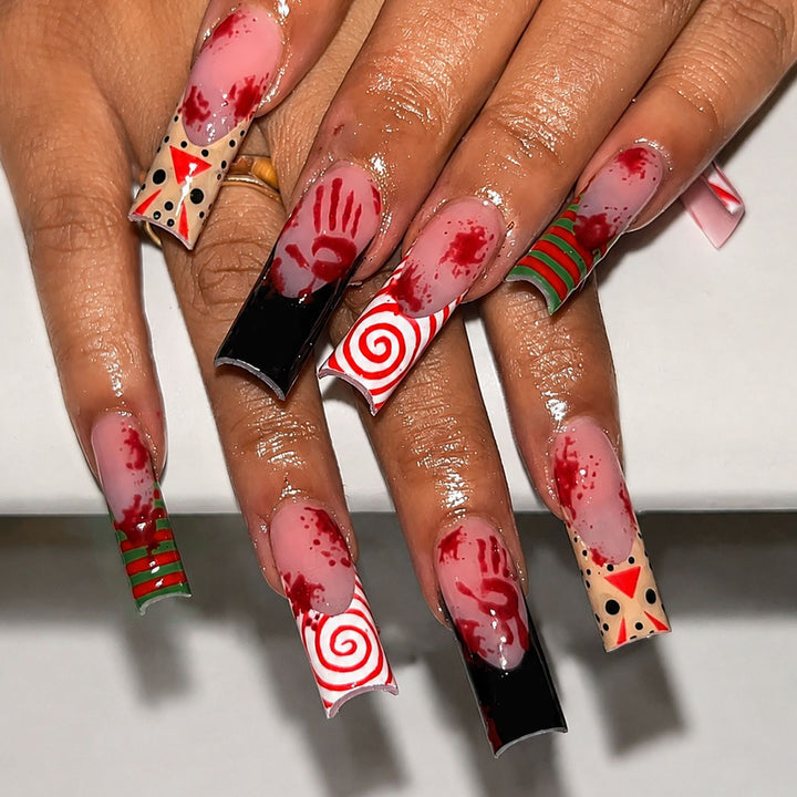 Creative nail art set with creepy Halloween design Stornfield
