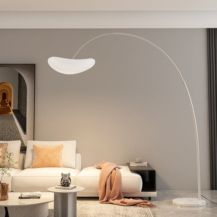 Curved Floor Lamp with Integrated Shade