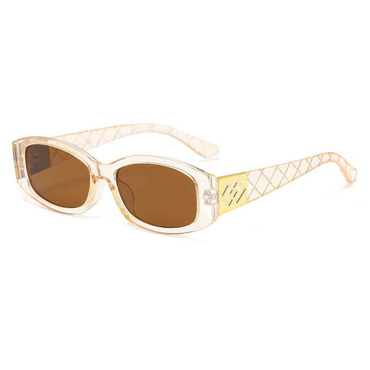 Women's modern sunglasses with unique golden frame Stornfield