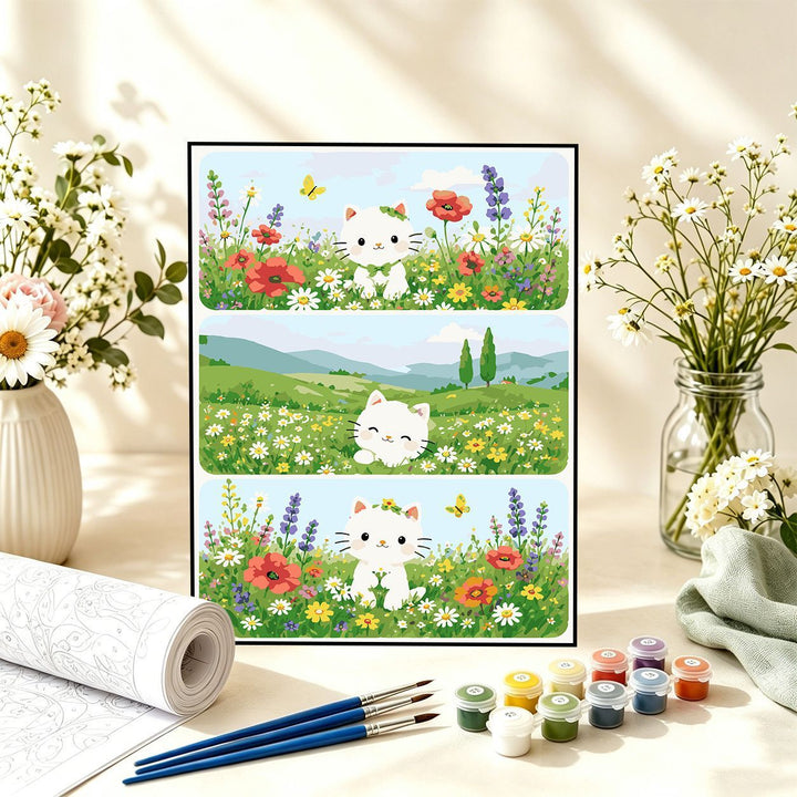 Playful Floral Cat Painting Kit Stornfield