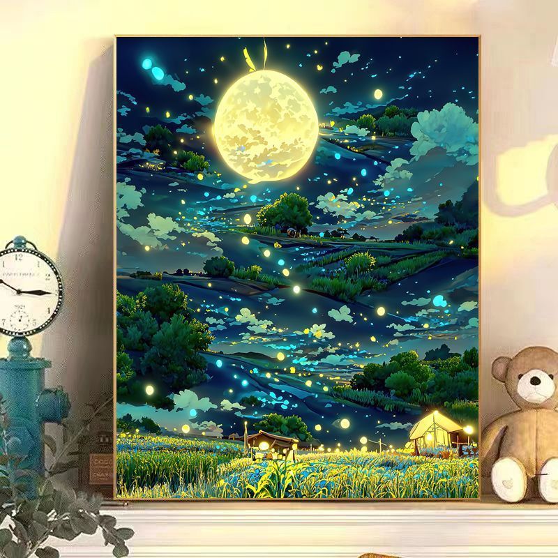Enchanting Moonlit Landscape Canvas Art Stornfield