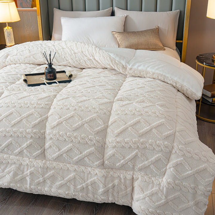 Plush Textured Quilted Blanket