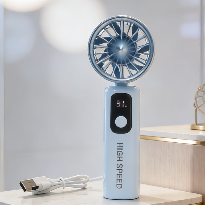 Ladies Portable Mini Fan with Digital Temperature Display Stornfield