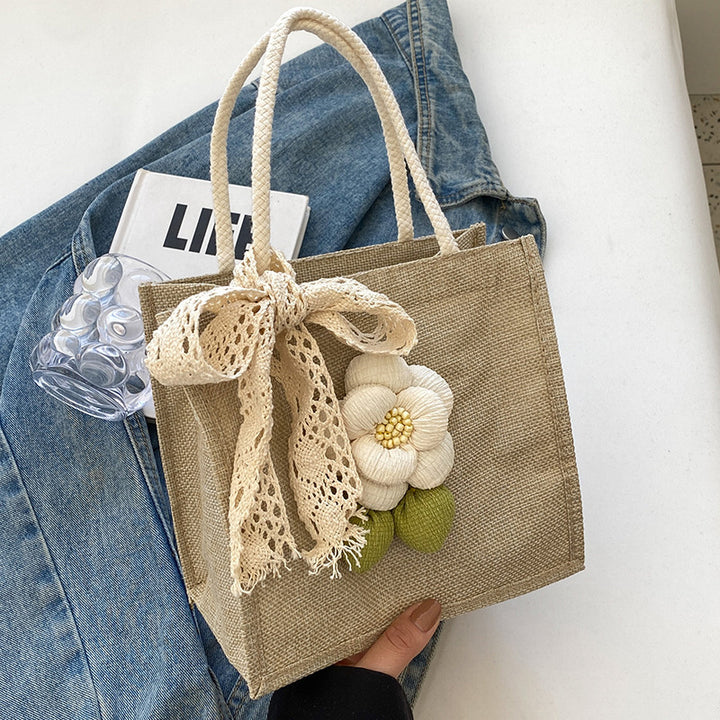 Floral Embellished Tote