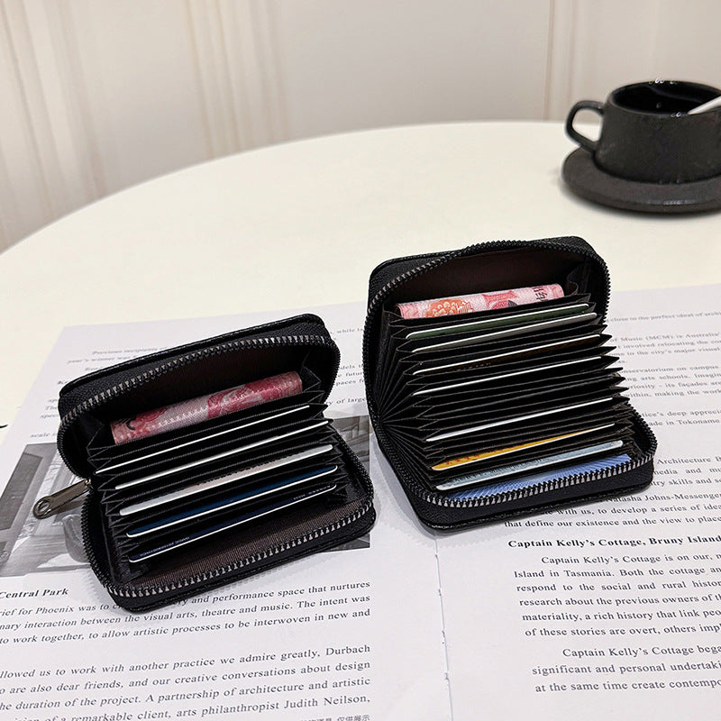 Compact RFID-Blocking Zipper Wallet