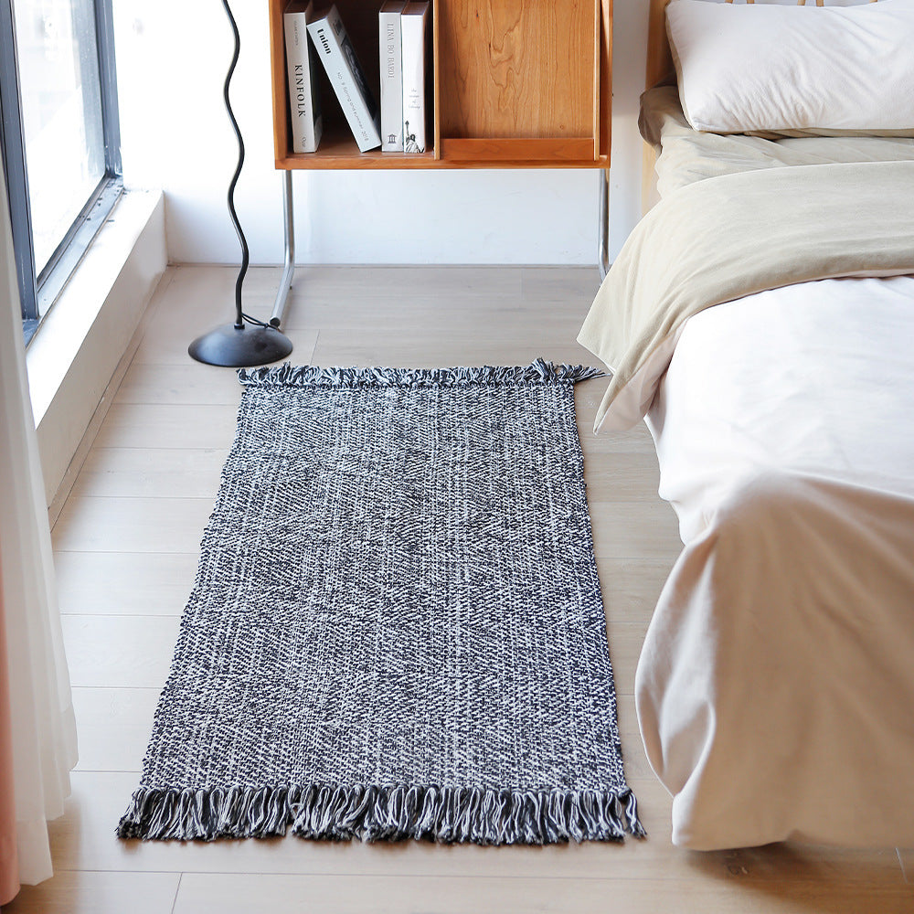 decorative Boho runner rug with fringes