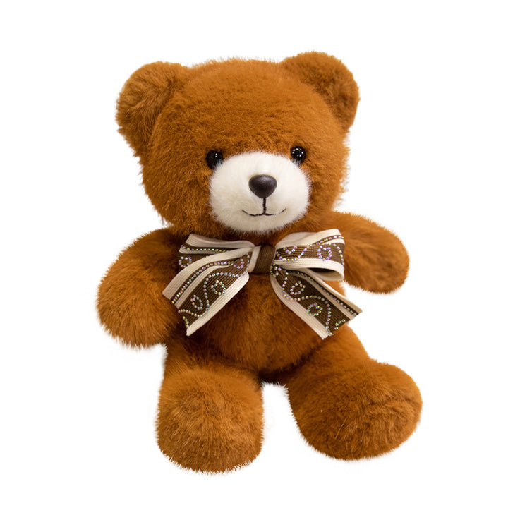 Plush Sitting Collectible Bear with Embroidered Smile, Crystal-Accent Ribbon Bow & Ultra-Soft Faux-Fur Plush Stornfield