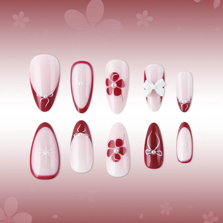 Artistic 3D Floral Press-On Nails Stornfield