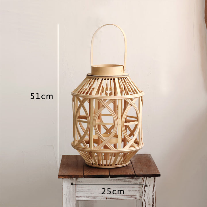 Handcrafted lantern made of rattan Stornfield