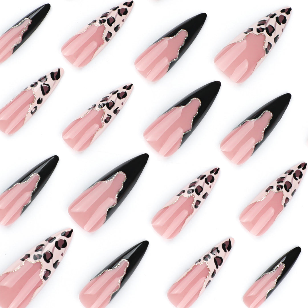 Artful stiletto nails in elegant leopard design Stornfield