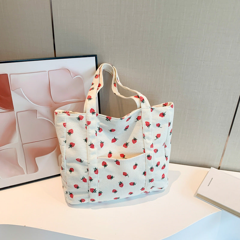 WoStylish Corduroy Shopping Tote Stornfield