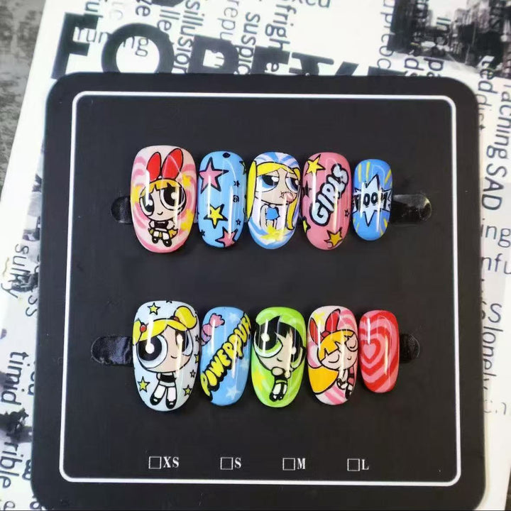 Cartoon Character Press-On Nail Art Set Stornfield