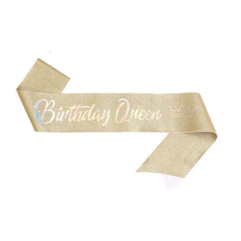 Women's festive birthday sash with glitter Stornfield