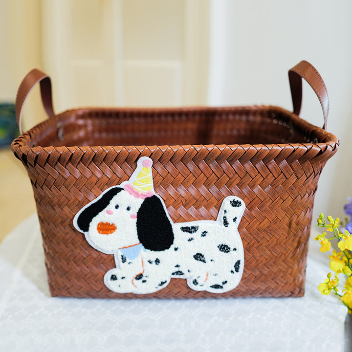 Playful storage basket with animal pattern Stornfield