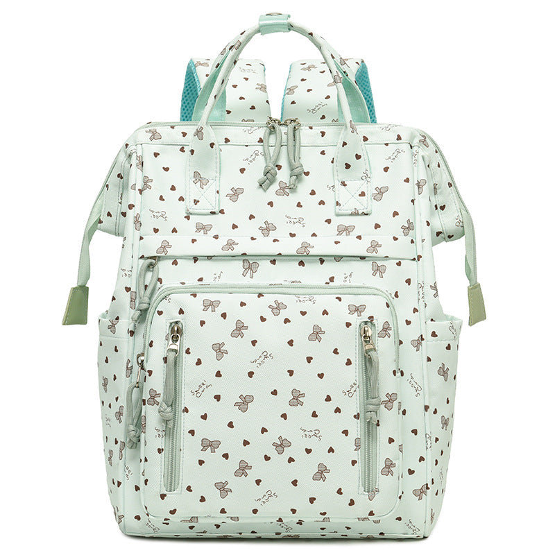 Stylish Heart-Printed Multi-Pocket Backpack Stornfield