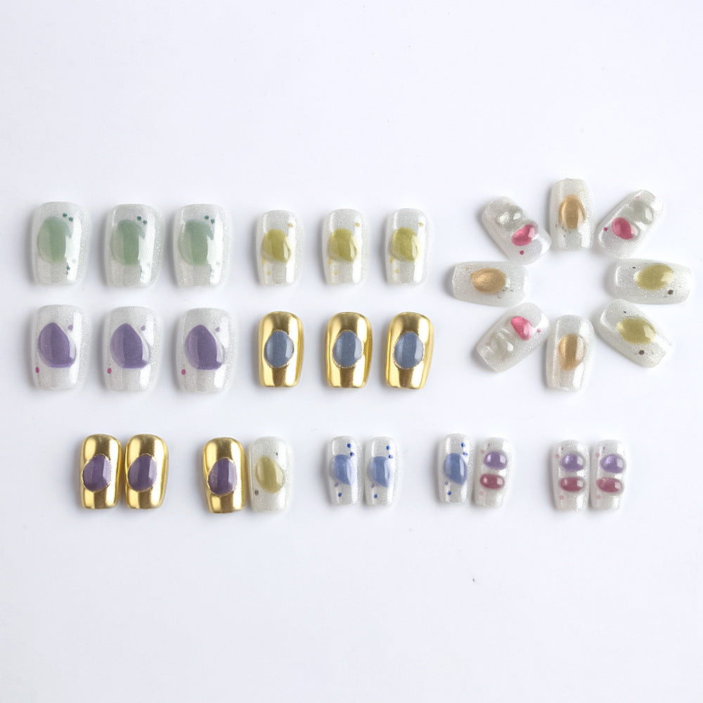 Artistic Stone-Inspired Press-On Nails Stornfield