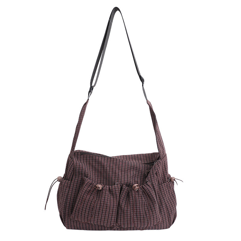 Casual Checked Shoulder Bag