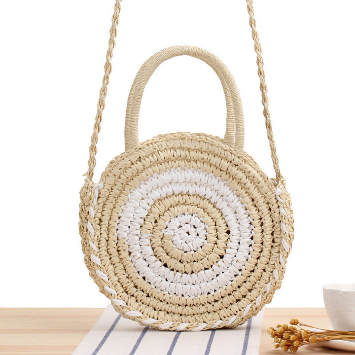 Round Bast Crossbody Bag with Spiral Design Stornfield