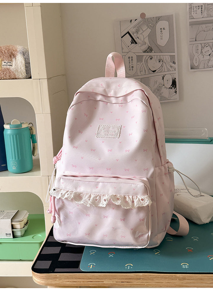 Cute Bow-Embellished Casual Backpack Stornfield
