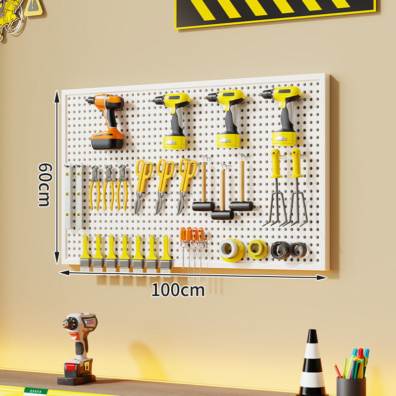Large Rectangle Wall-Mounted Perforated Metal Pegboard Tool Storage Panel