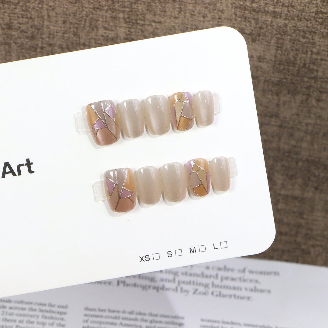 Geometric Pattern Press-On Nail Set Stornfield