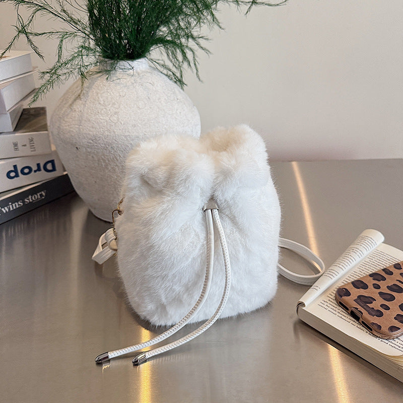 Plush Drawstring Mini Backpack