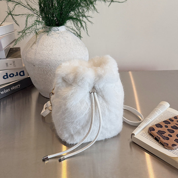 Plush Drawstring Mini Backpack