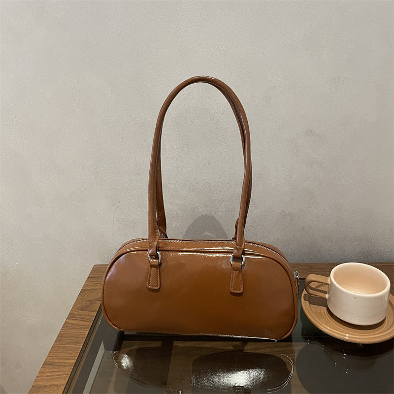 Patent Leather Handheld Satchel