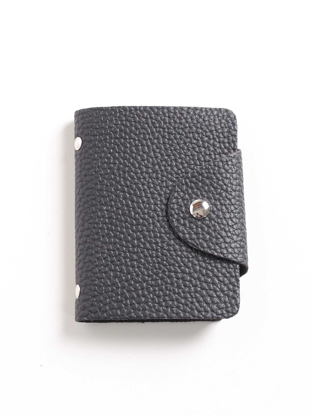 Compact Textured Leather Card Wallet
