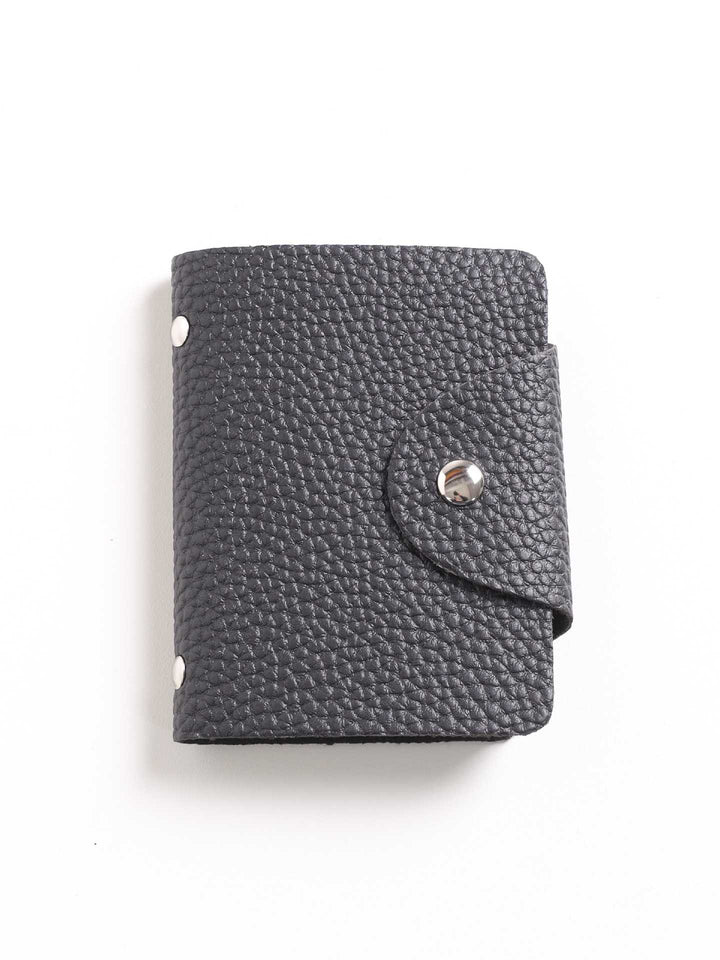 Compact Textured Leather Card Wallet