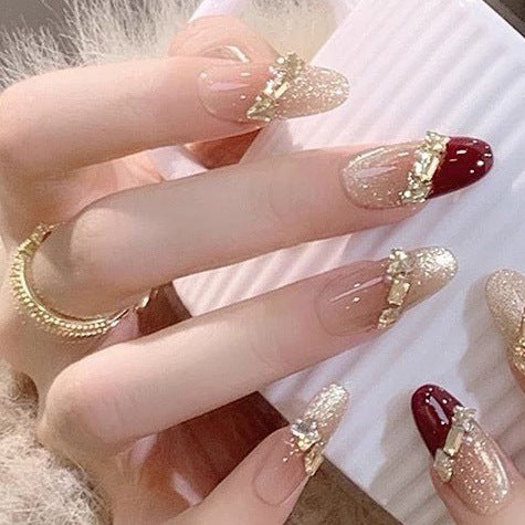 Elegant Decorative Press-On Nail Extensions with Pearls Stornfield