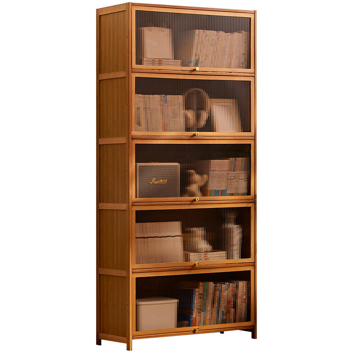 Bookcase with Transparent Glass Doors and Sturdy Shelves Stornfield