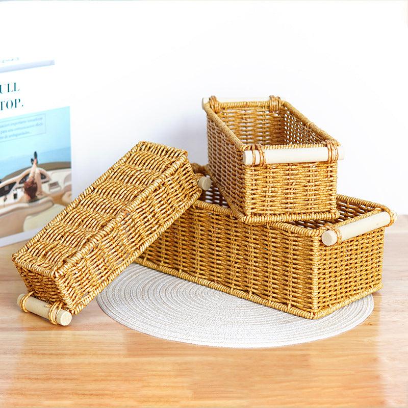 Versatile Woven Rectangular Storage Basket Stornfield