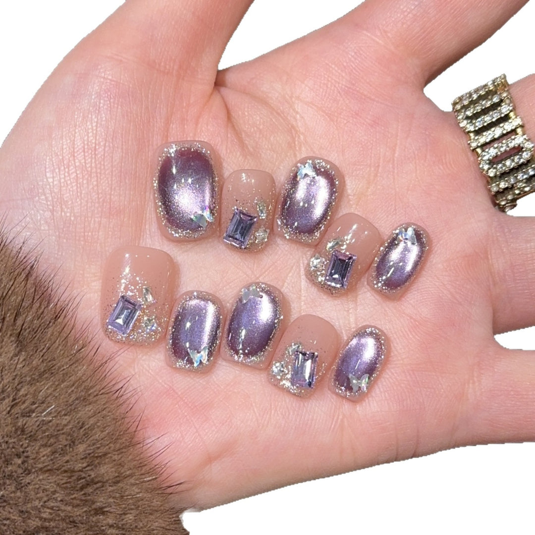 Glamorous nail tips with ombre effect and glitter Stornfield