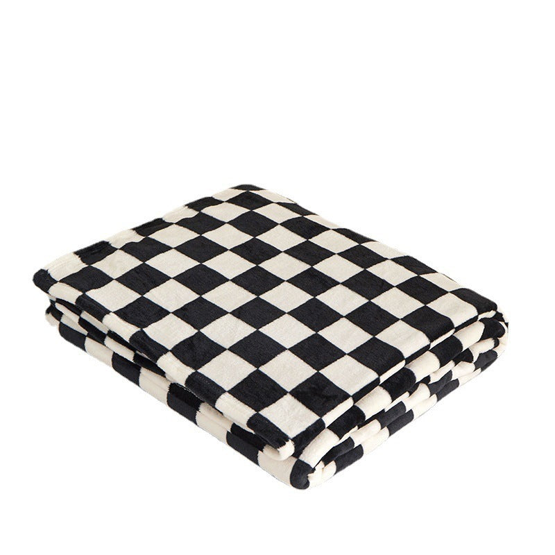 Checkered Fleece Throw Blanket