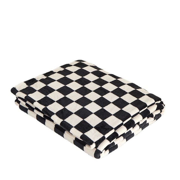 Checkered Fleece Throw Blanket
