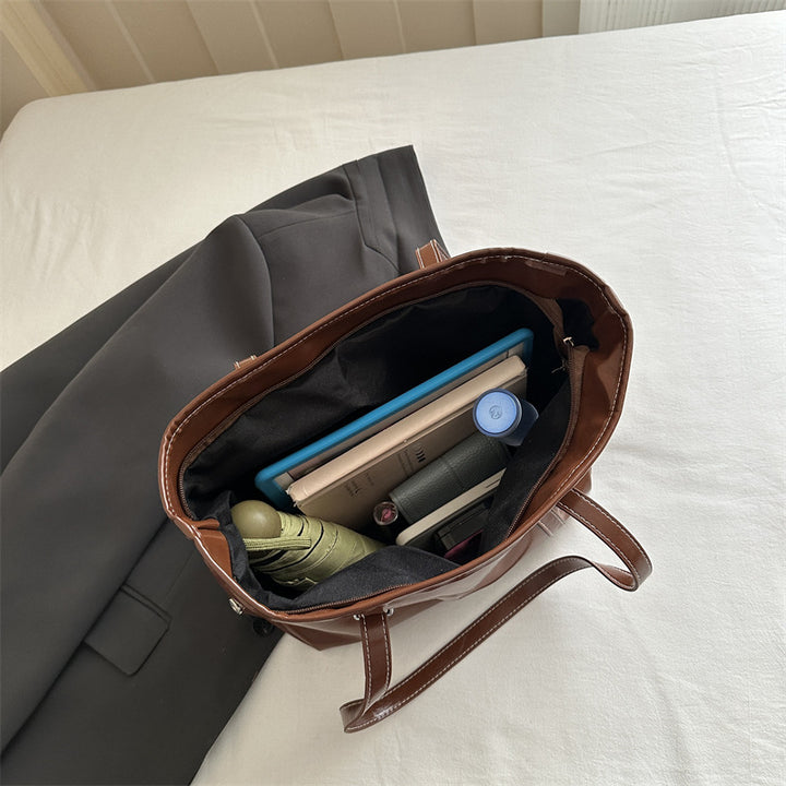 Classic Structured Leather Tote Bag