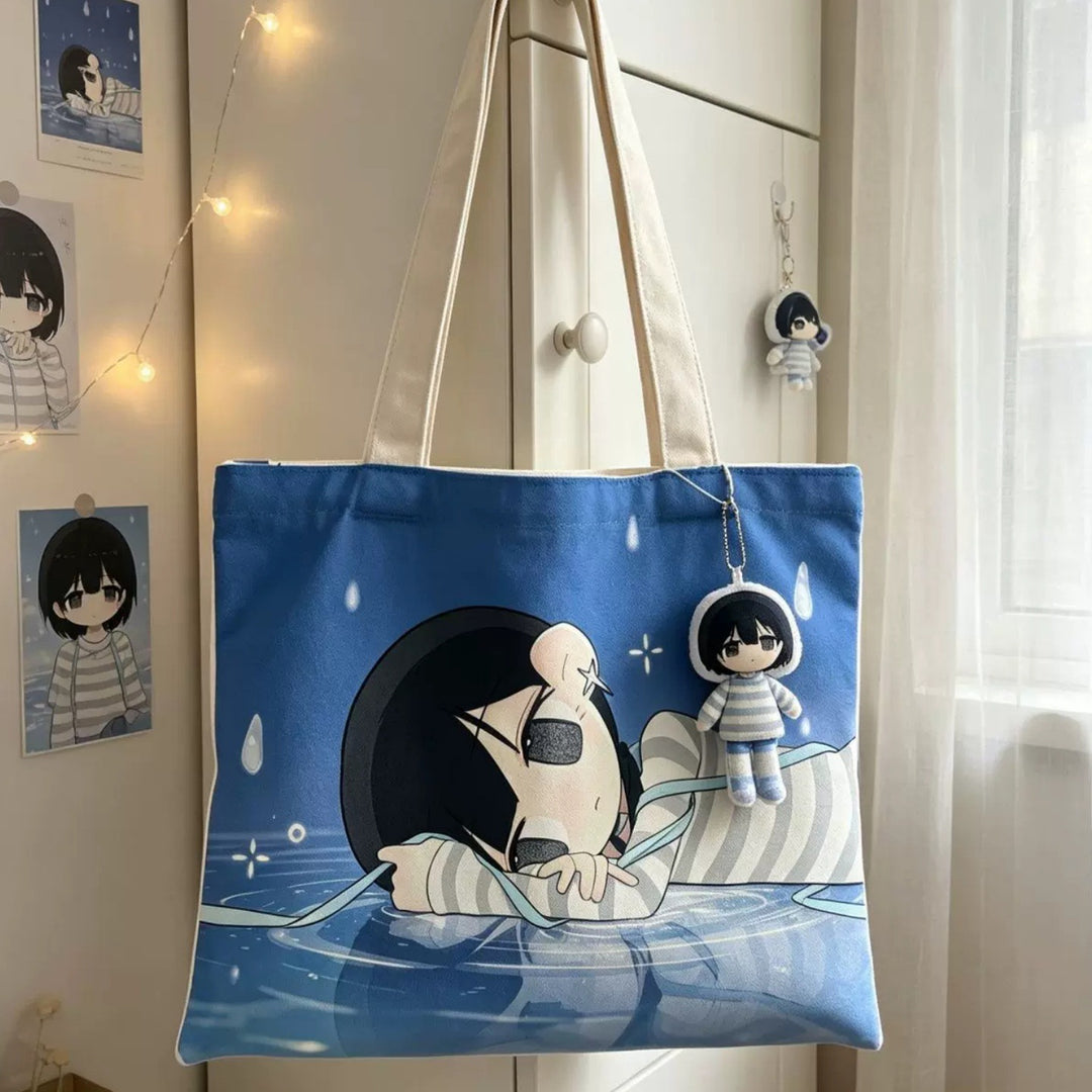 Artistic Illustrated Canvas Tote Bag