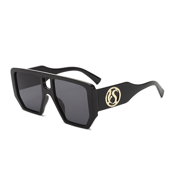 Women’s square sunglasses with striking pattern and golden accents Stornfield