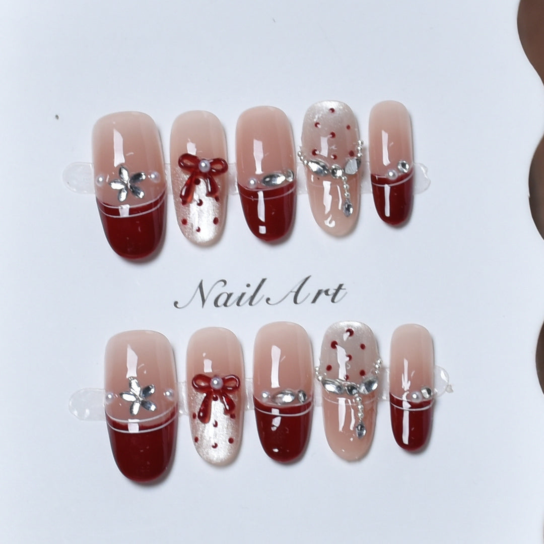 Elegant Festive Press-On Nail Set Stornfield