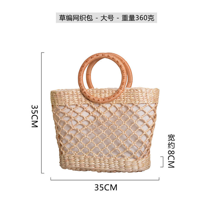 Women handcrafted beach bag with braided handles Stornfield