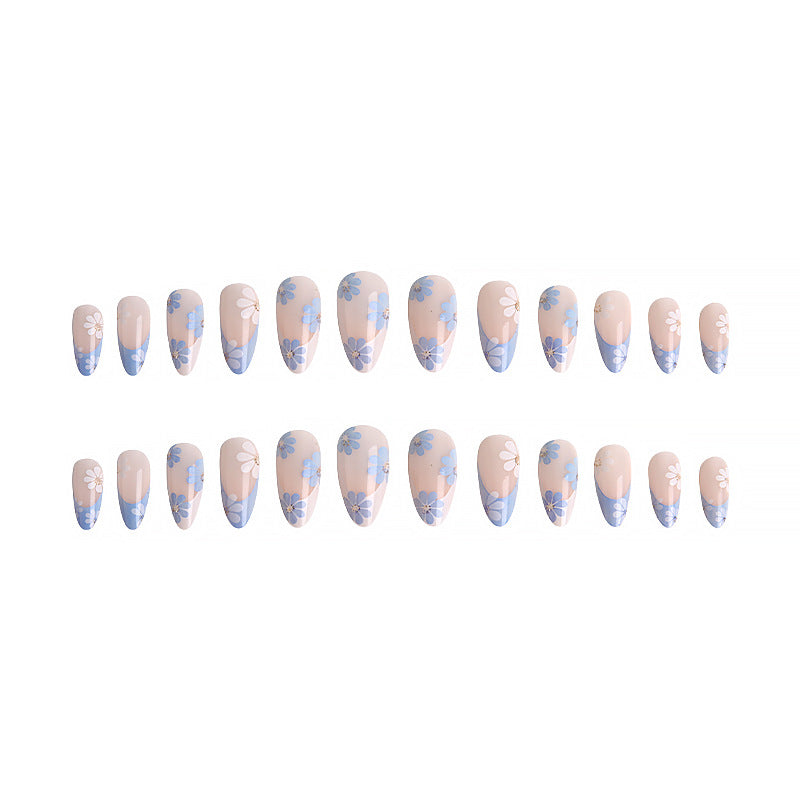 Artistic acrylic nails with flower design Stornfield