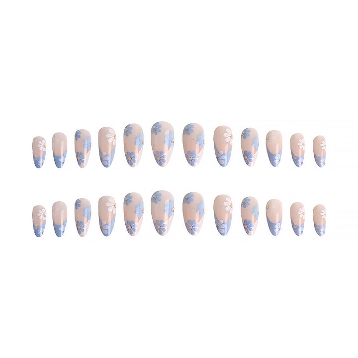 Artistic acrylic nails with flower design Stornfield