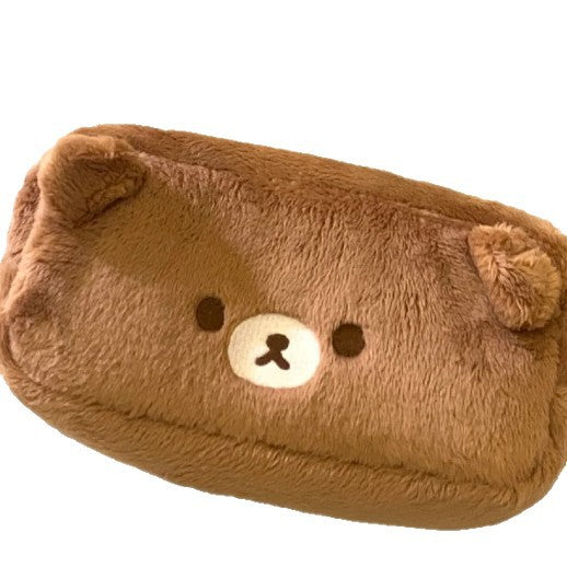 Plush Bear-Shaped Zippered Pouch