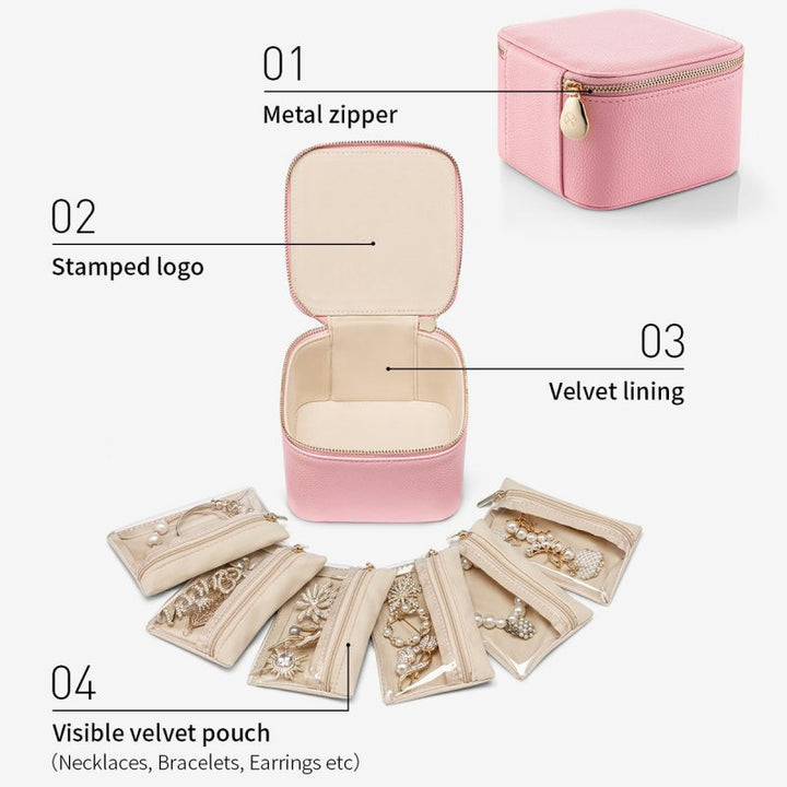Cosmetic organizer handbag with transparent compartments Stornfield