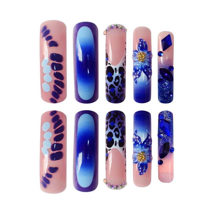 Artistic Long-Length Press-On Nail Art Stornfield