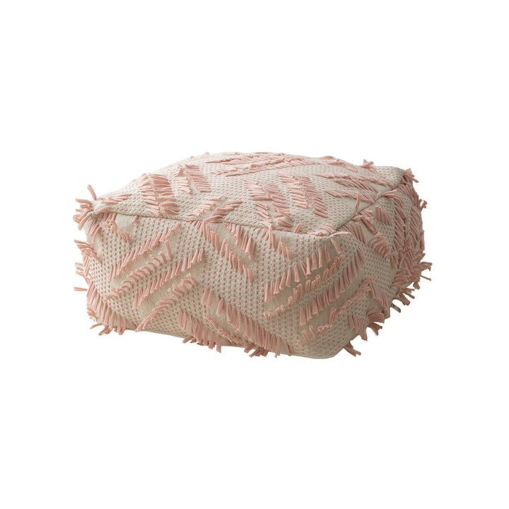 Floor cushion pouf with structured fringe surface Stornfield