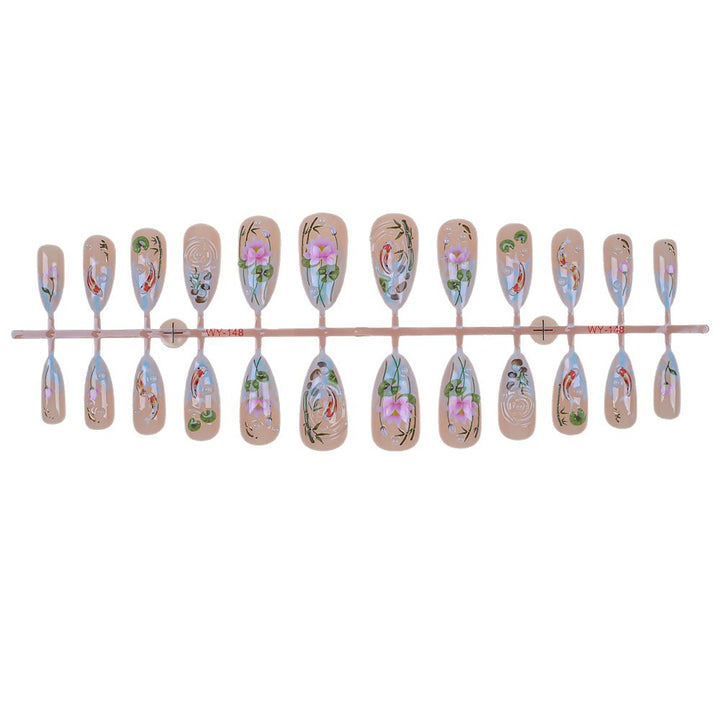 Artistic Floral Press-On Nail Set Stornfield
