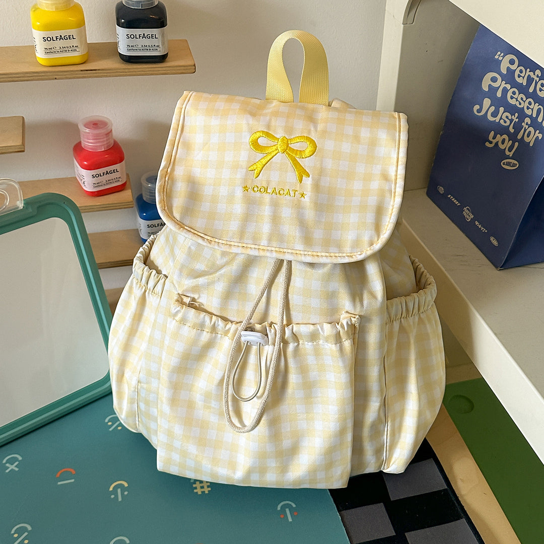 Cute Checked Patterned Drawstring Backpack Stornfield